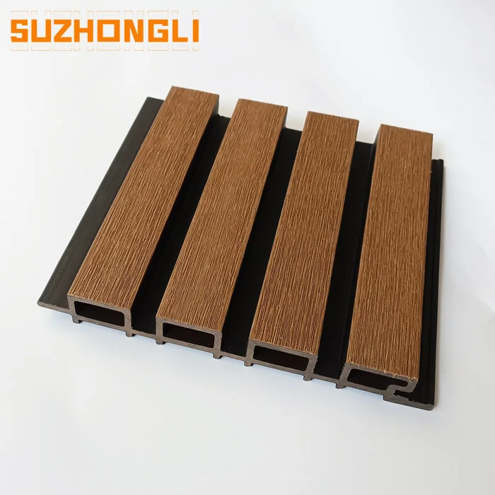 Hot selling outdoor wpc fluted wall panels Luxury durable exterior Villa fence Wall Cladding boards