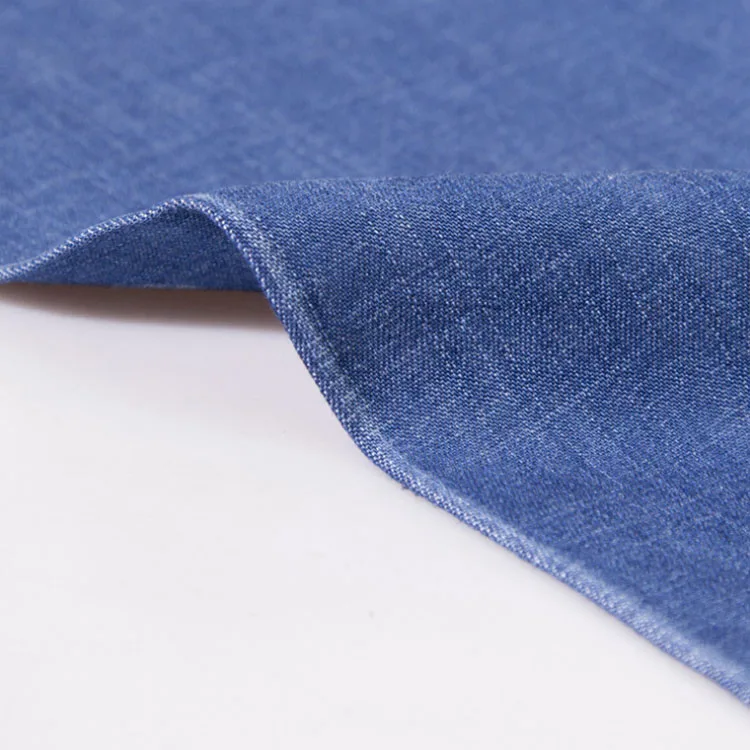 
Yarn Dyed Natural Soft 5oz Thin 100% Tencel Silk Slip Sweat Wicking Denim Fabric For Shirt 