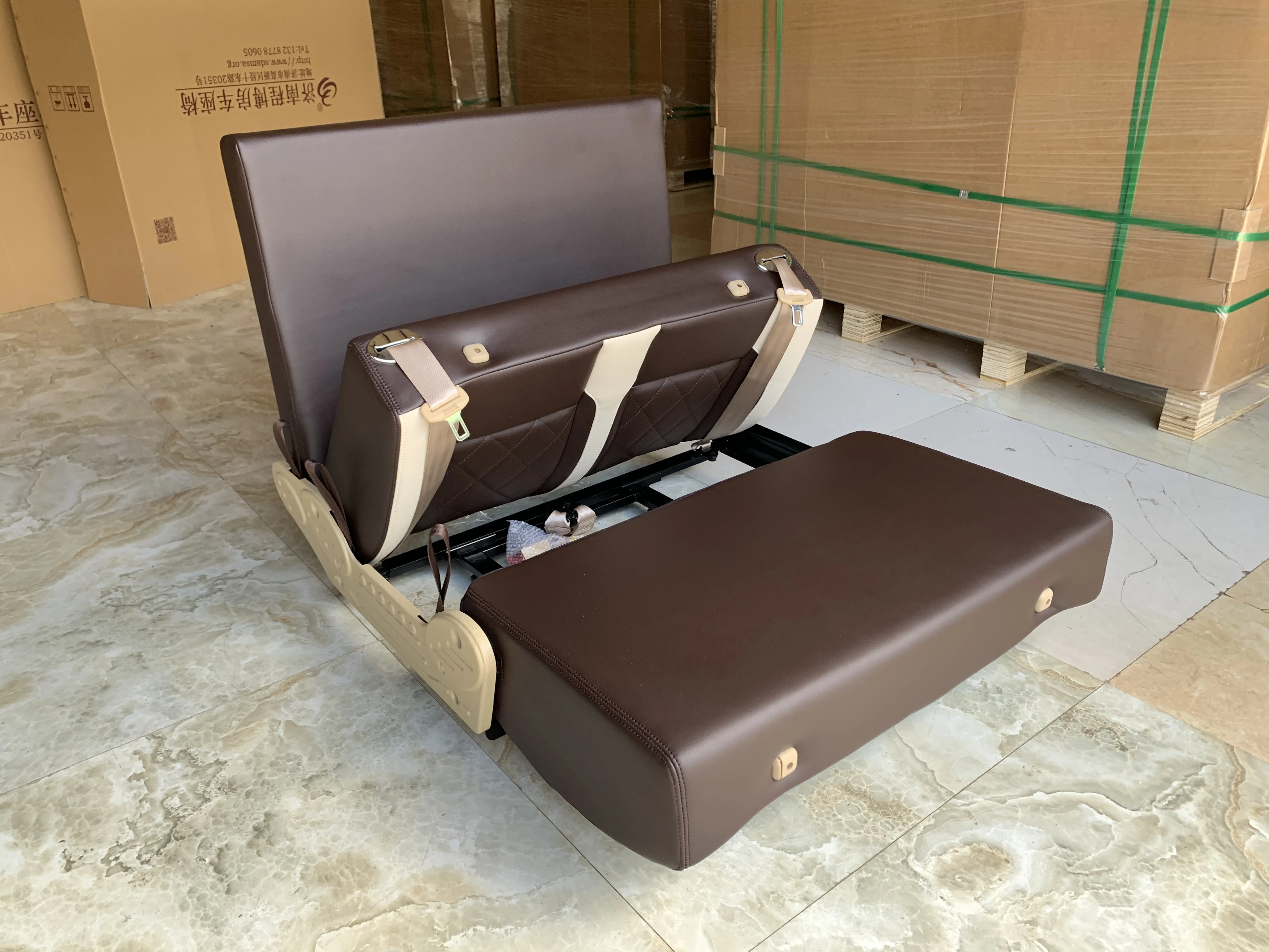Customizable Folding Conversion Car Seats High Quality Stable Control Modified PU Leather RV Bed Seats for Motorhome