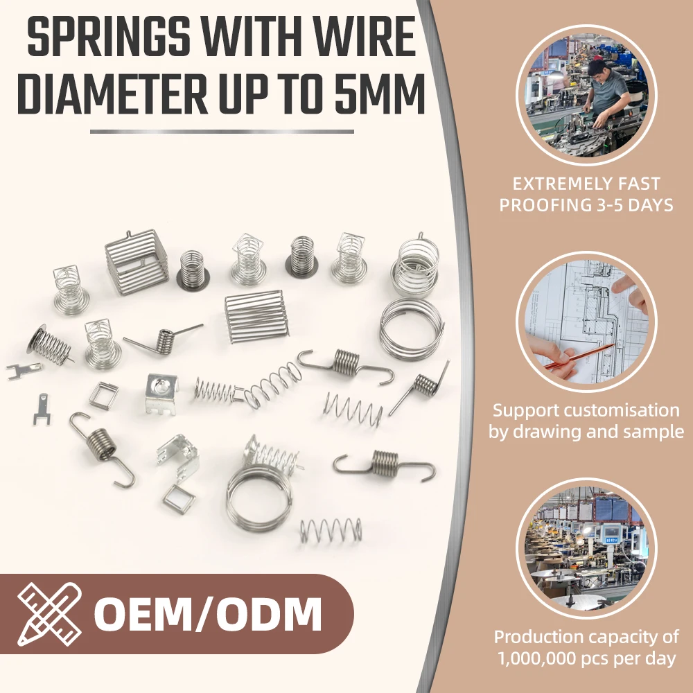 High demand Stainless Steel 0.5 Wire Diameter Die Spring Furniture Torsion Spring Small Custom Compression Springs