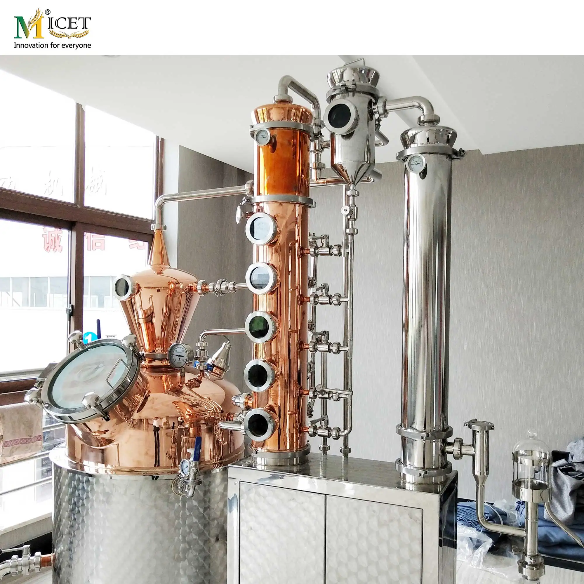 Micet 95% Alcohol Distiller 300L Double Distilling Tower Vodka&Rum Distillery Equipment