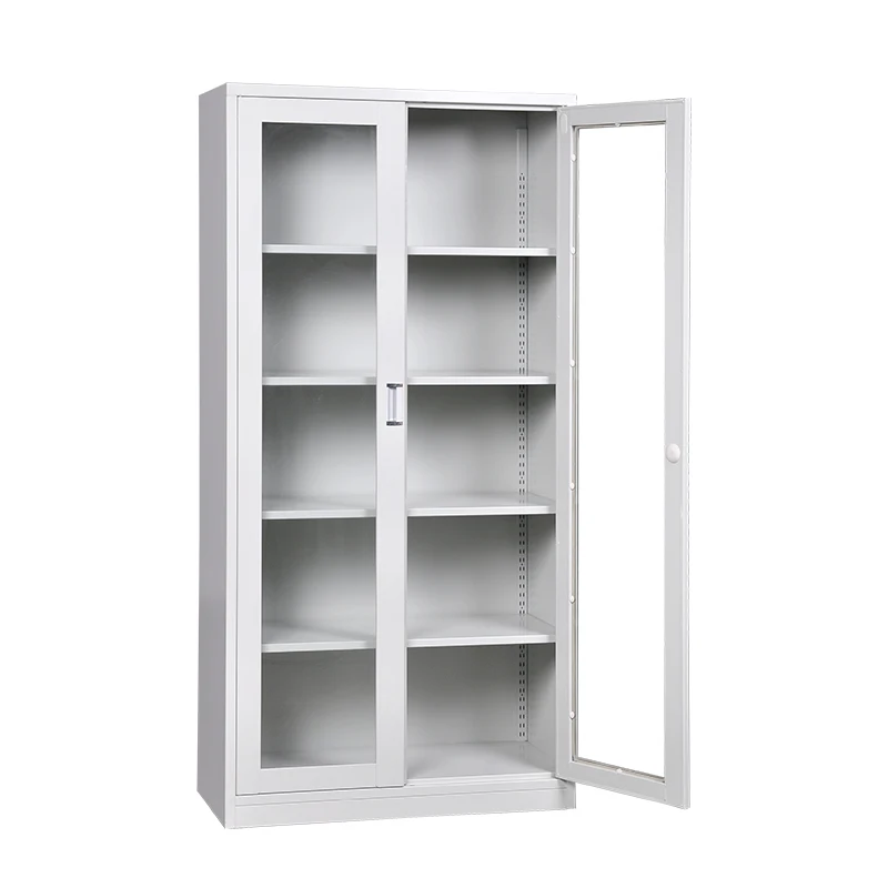 Metal Storage Cupboard File Cabinet with Glass Sliding Door Steel for Office Use Office Furniture Modern School Bag Cabinet