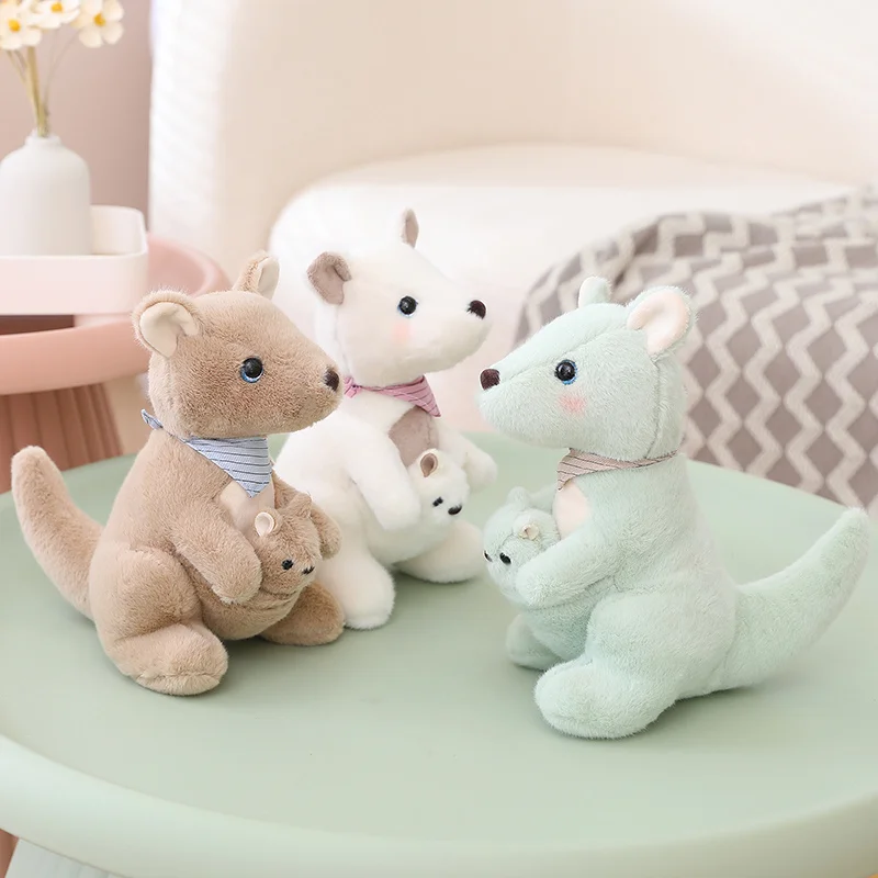 Plush Kangaroo and Removable small Kangaroo - Cuddly Soft Stuffed Mom and Baby Animals Toy