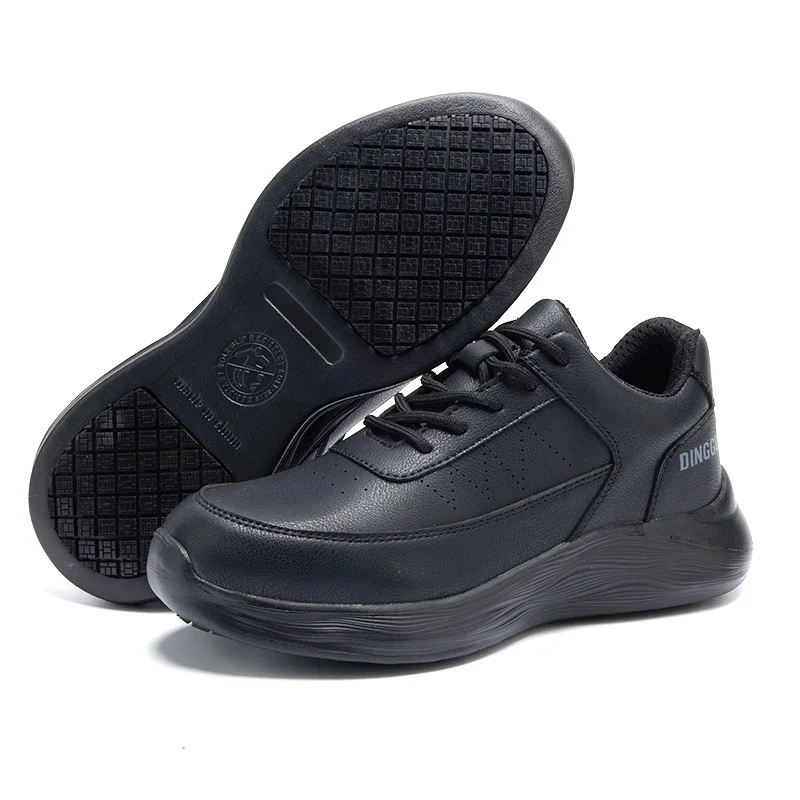 Dinggu New Black Waterproof Restaurant Cook Non Slip Chef Shoes for Kitchen