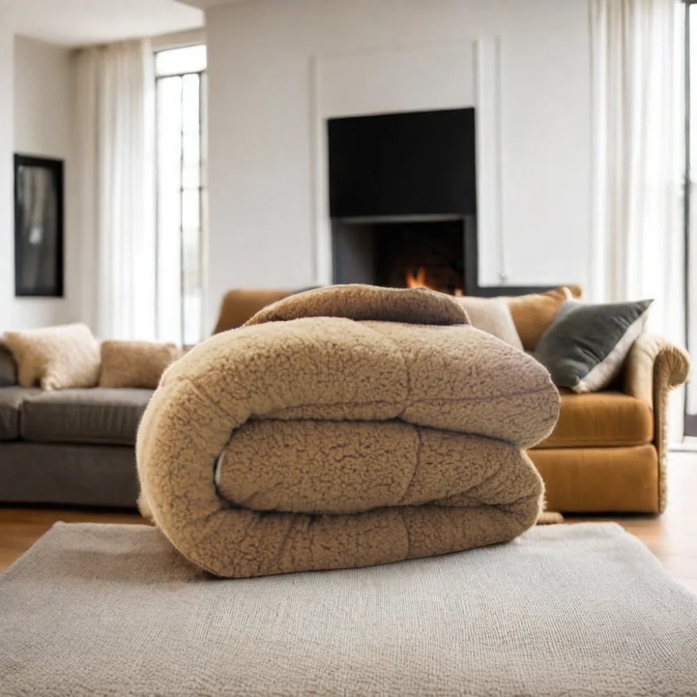 South America Hotsale Super Soft 100% Polyester Solid Lamb Flannel Fleece Winter Blanket Bed Quilt Comforter for Home