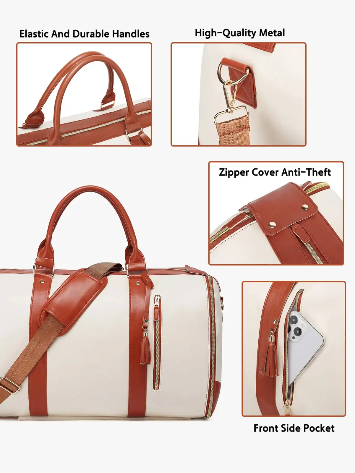 Garment Duffel on Wheels Suit Waterproof Traveling Bags with Wheels Foldable Leather Duffel Bag Luggage Travel Bags