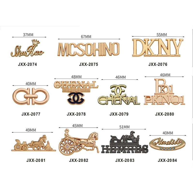 Fashion design custom brand names gold bag accessories metal logo tag  designer metal logo labels for handbags - Online Shopping