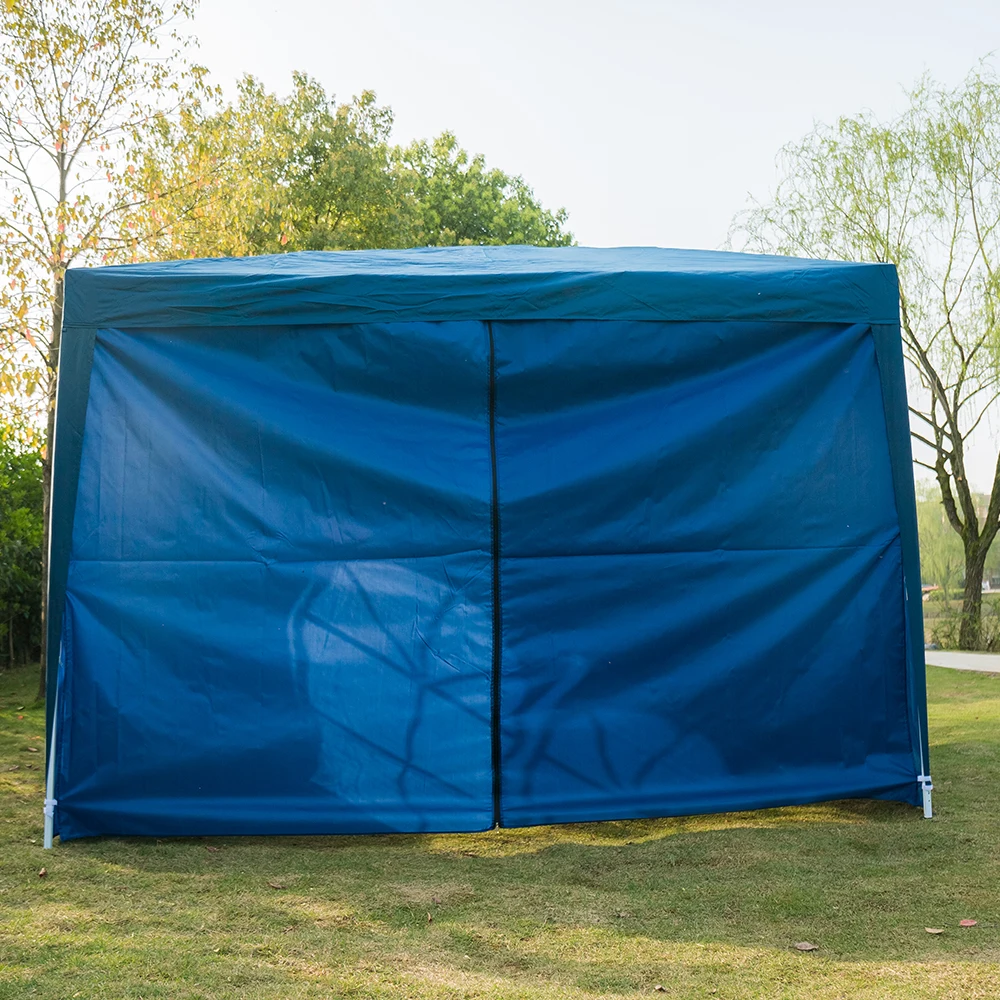 Hiking folding awning tent 10x10 feet large pop up garden patio gazebo cheap promotional trade show canopy