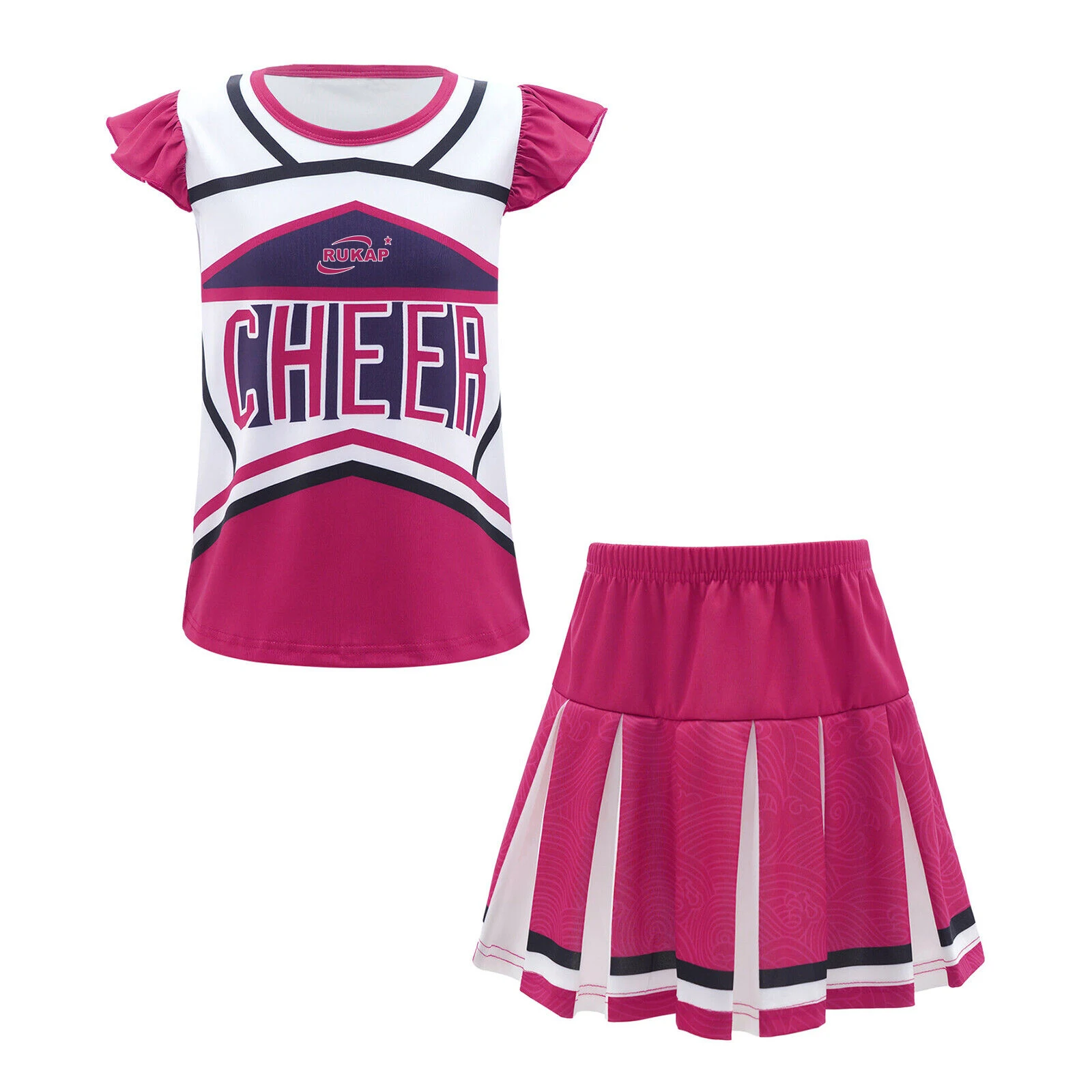 High school cute cheer skirts cheerleader costumes All Star sexy dance rhinestone For Kids pleated cheerleading uniforms