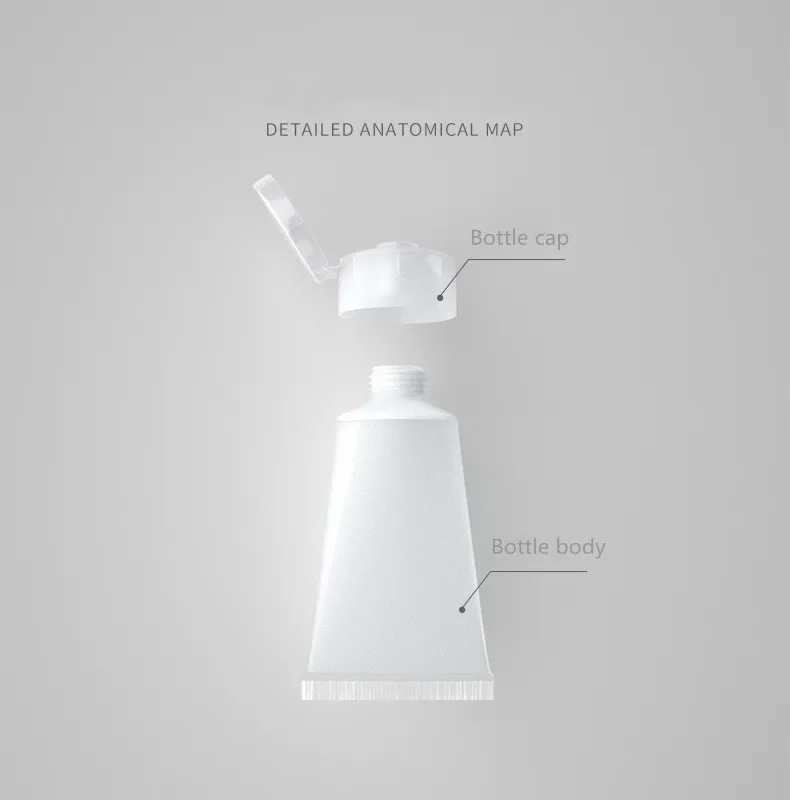 100ml Refillable Travel Plastic Matte Flip Cosmetic Face Wash Hand Cream round shaped Squeeze lotion Bottle