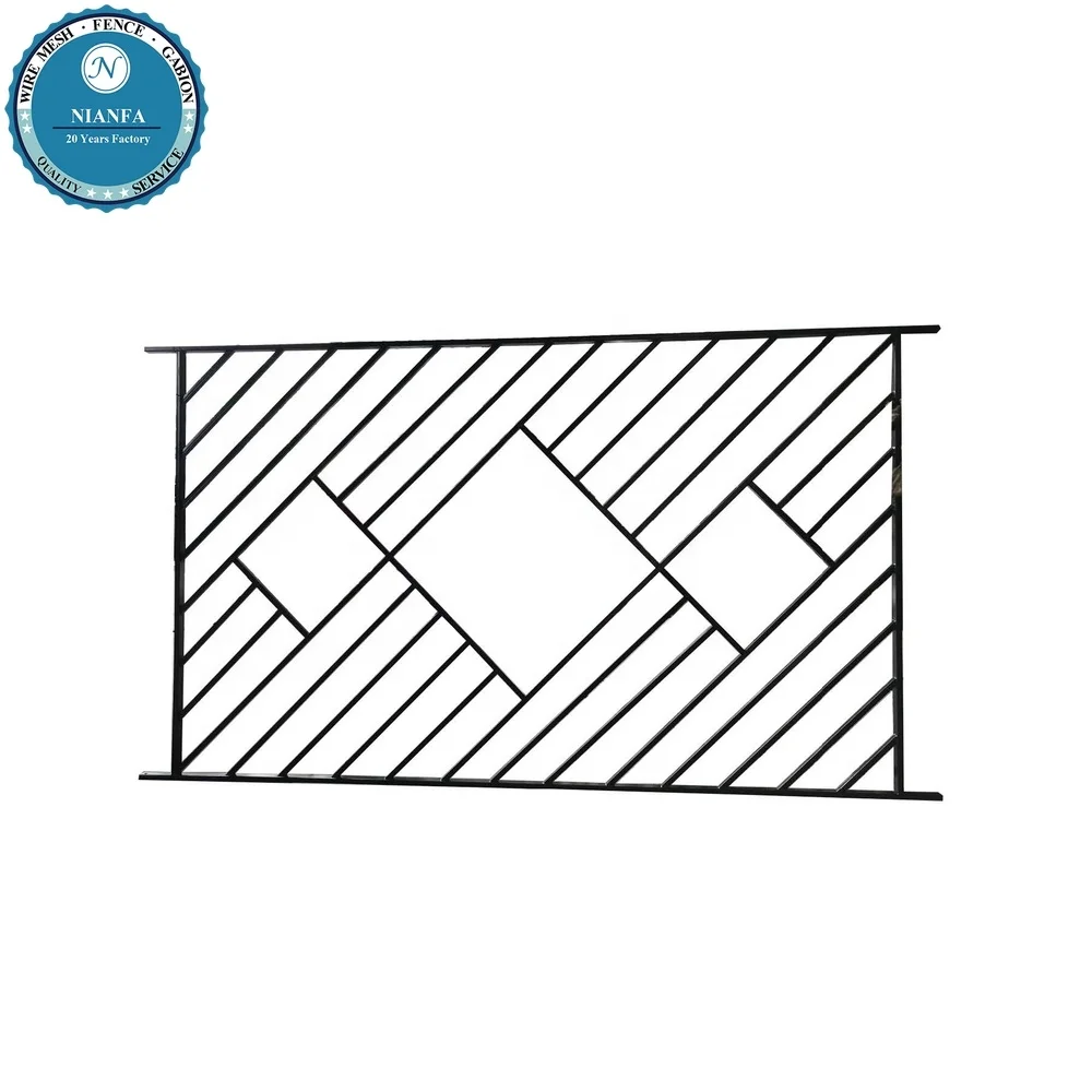 ПВХ покрытый декоративный балкон садовый плоский верх кованый стальной железный металлический забор (завод Гуанчжоу)