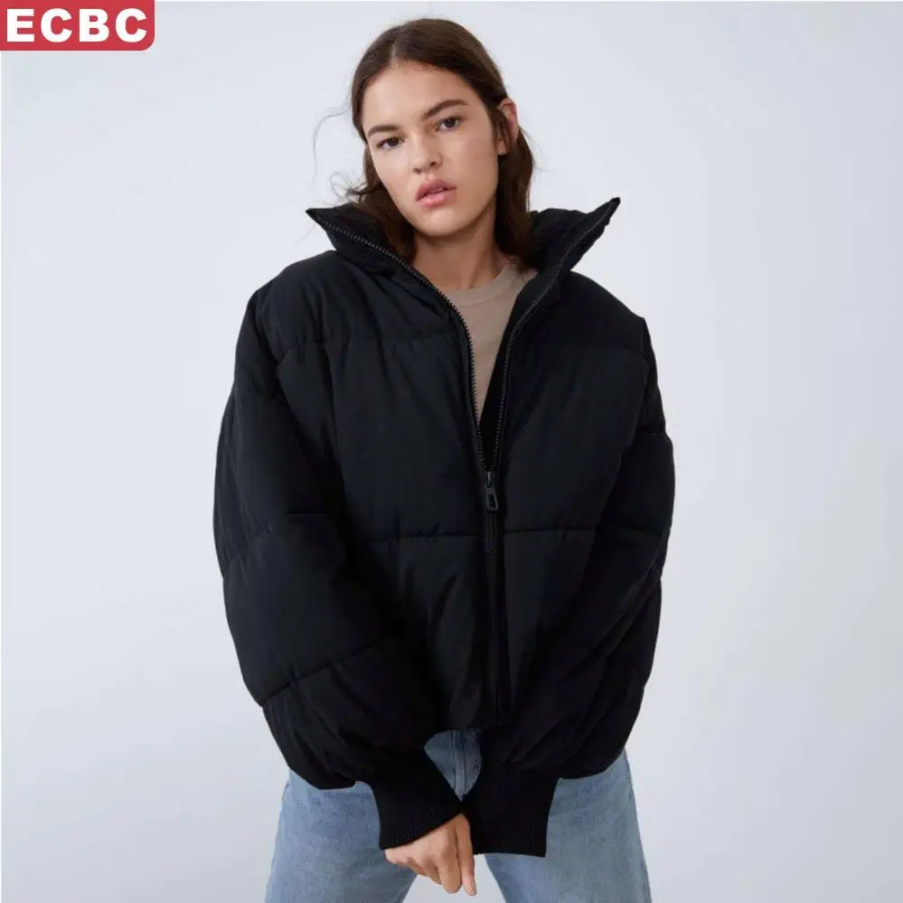 Autumn Winter New Products Street Fashion Casual All-Match Quilt Down Jacket Loose Bread Coat Cotton Zipper Puff Jacket Woman