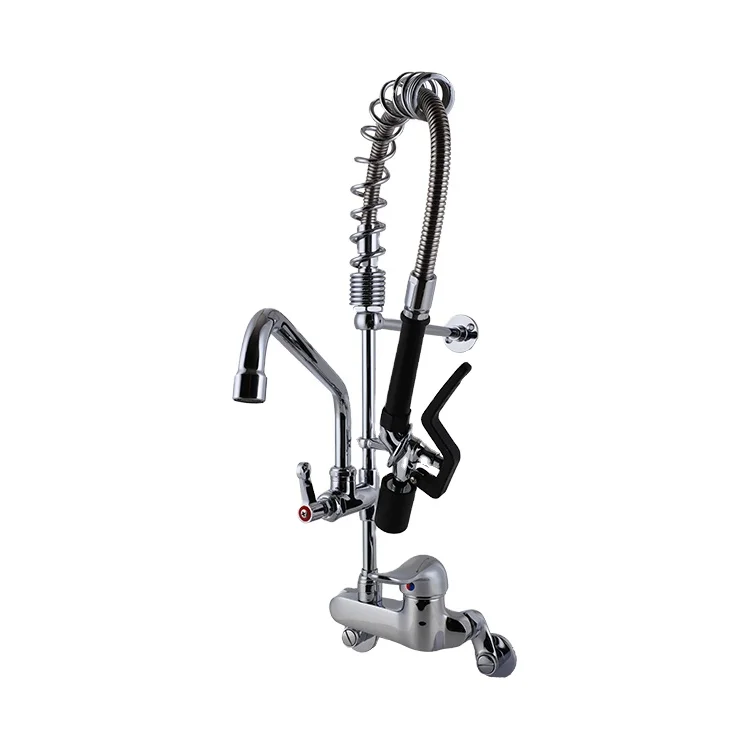 Sanitary Ware Stainless Steel Pre Rinse Kitchen Single Lever Brass Wall Faucets Mixers Tap Manufacturers in China