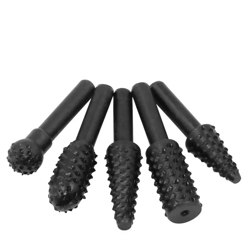5Pcs 1/4' Rotary Burrs Set Wood Carving Tool Rotary Rasp File Drill Bit Cutting Tools Engraving Woodworking Carpentry Tools