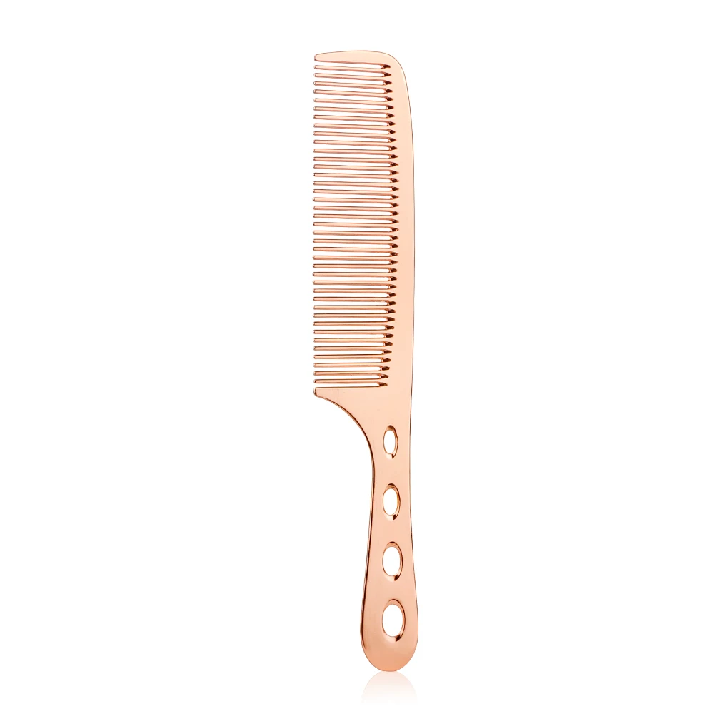 Professional Salon Custom Stainless Steel Hair Comb Hairdressing Steel Comb Hair Cutting Metal Comb Long Handle