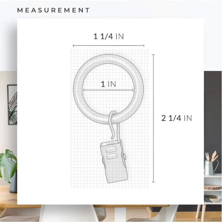 Antique Brass Metal Curtain Accessories Curtain rings hook clips for Shower Curtain Ring