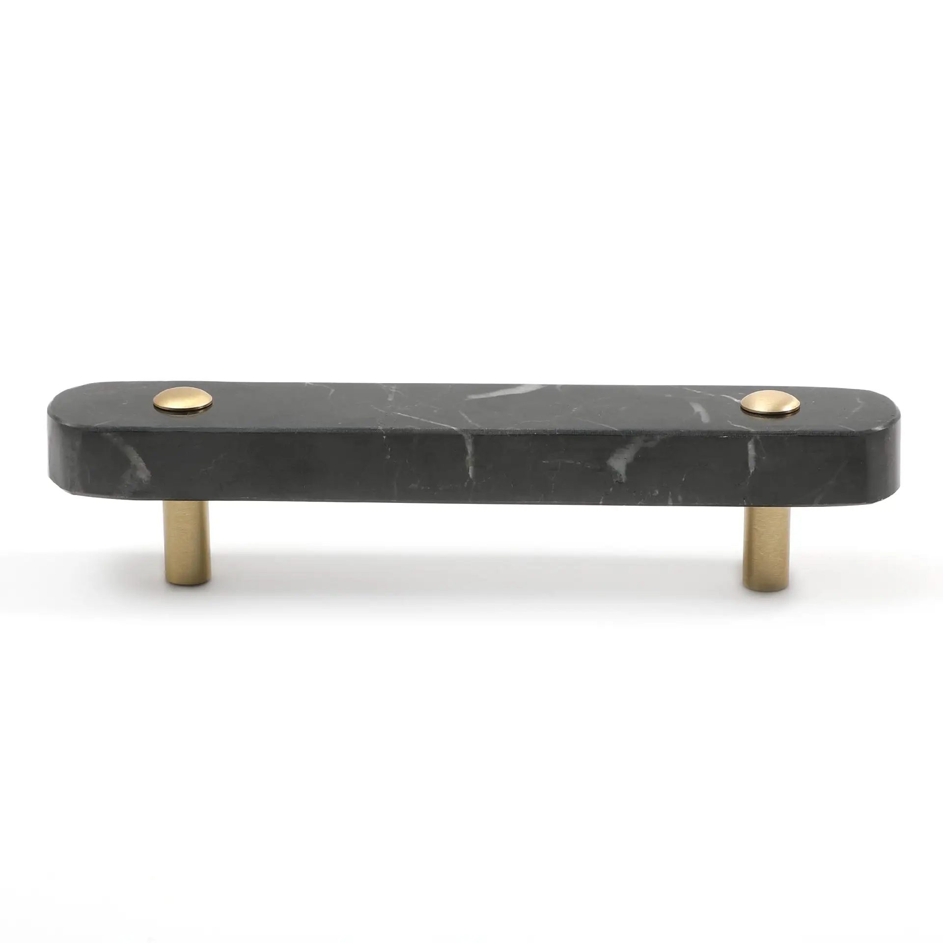 Maxery Two Holes Marble Cabinet Handle Rounded Corners Wardrobe Pull Furniture Hardware with Different Colors for Home Hotel