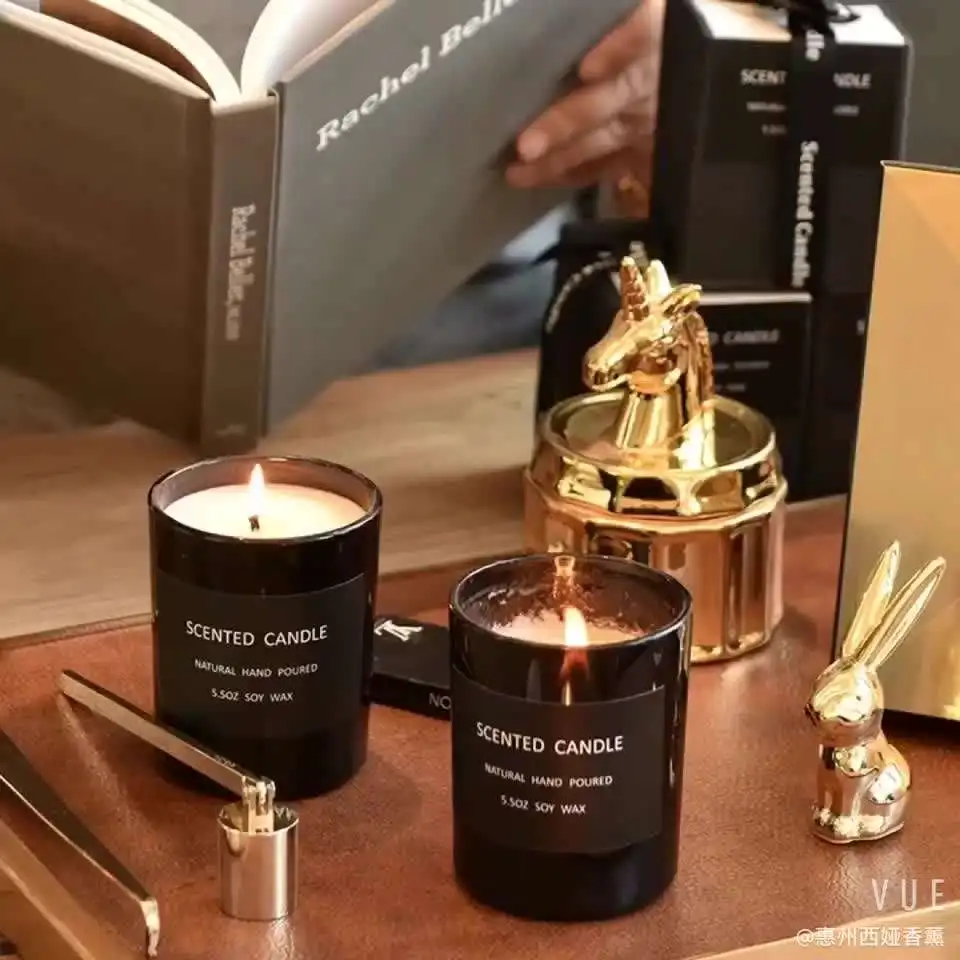 Muran Natural Christmas Widely Other Glass Jars Leather Wrap Private Label Candles Gift Luxury Handmade Soy Wax Scented Candle