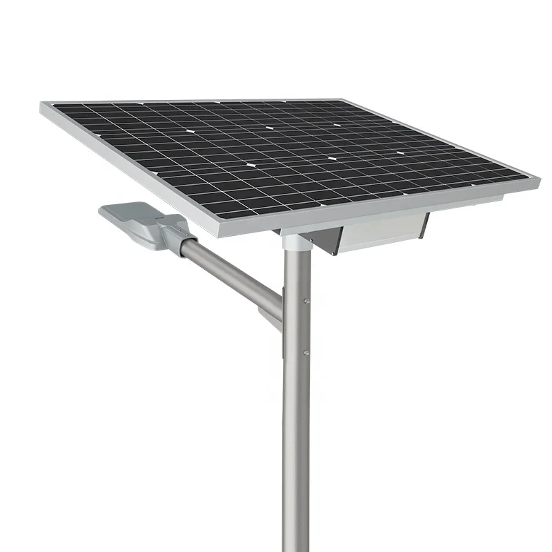 Warm White Solar Led Street Light 100w Ral 9006 Full Dia Casting 4500k L90 Solar Charge Controller Protector For Street Lighting