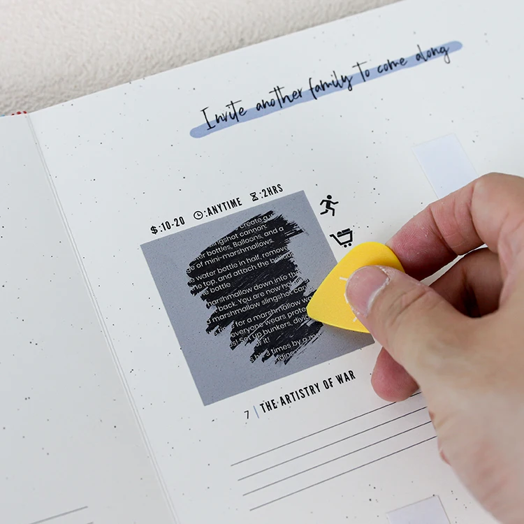 Custom Hardcover Date Night Games Adventure Challenge Couples Scratch Off Book for Anniversary Wedding Gift