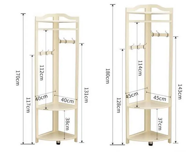 All Solid Wood Corner Coat Rack Bedroom Floor Triangle Hanger