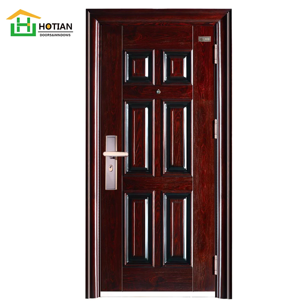 Hotian Popular Decorative House Front Exterior Modern Design Security Steel Door
