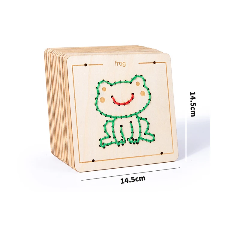 Newest Design Animals String Lacing Cards Montessori Sewing Activity Rope Thread Boards Learning Toy for Toddlers