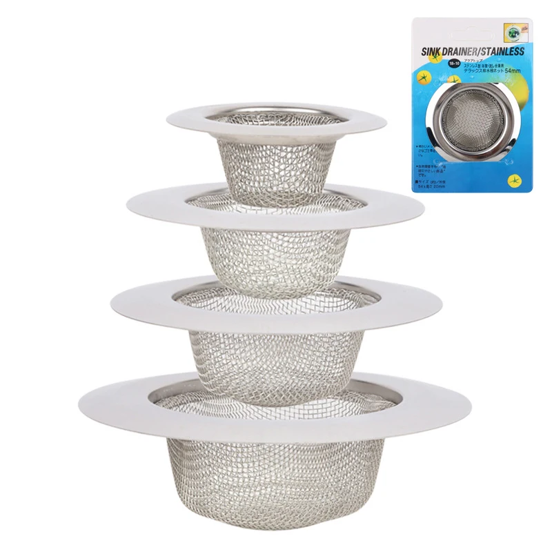 Durable Wire Mesh Sink Basket Mesh Kitchen Stainless Steel Kitchen Sink Strainer Hair Basket Mesh Sink Filter with Handle