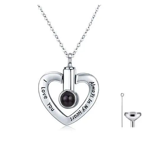 SUXUAN Jewelry Factory Heart Cremation Sunflower Pendants Necklace Memorial Ashes Keepsake Urn Necklace