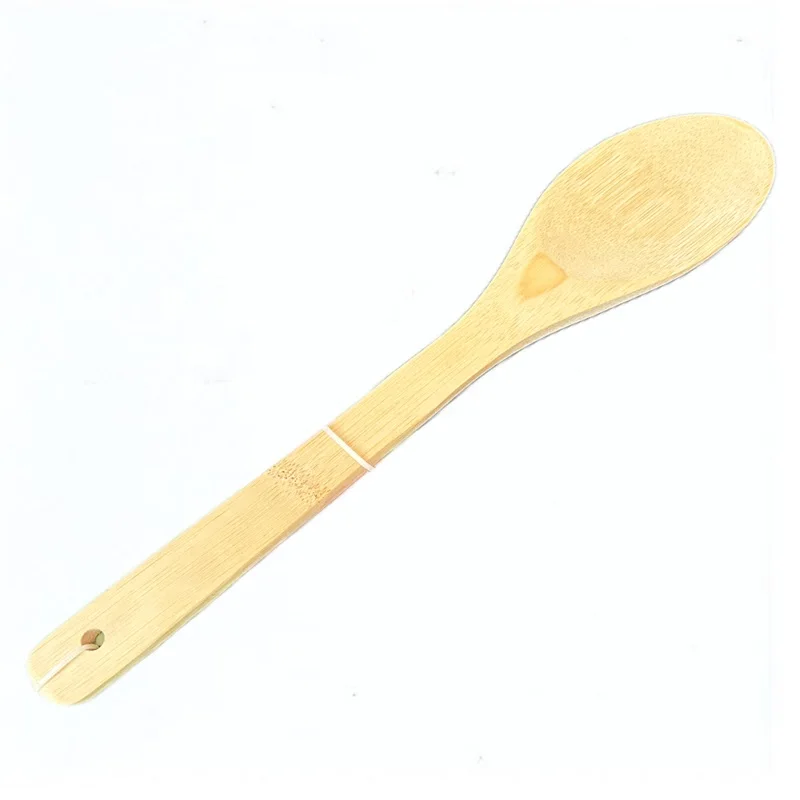 High Quality Bamboo Round Spoon Slanted Spatula Triple Line Slanted Spatula Cookware Set