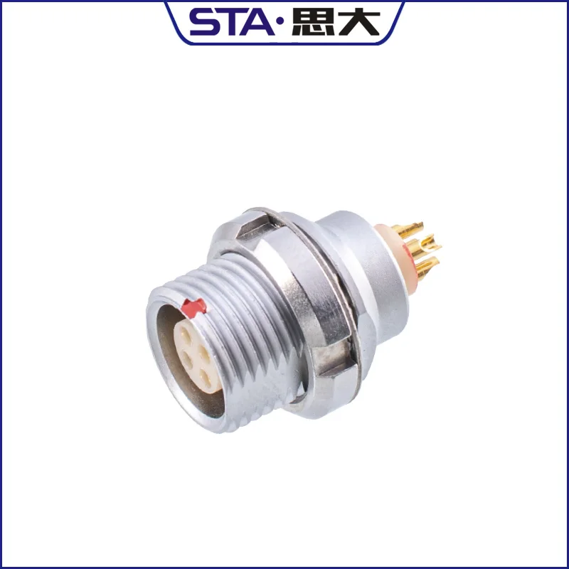 Watertight or Vacuumtight 2B Series Push Pull Self Locking Connectors K3 Female PCB Solder Screw Type Sockets HGG.2B.319.CLLPV