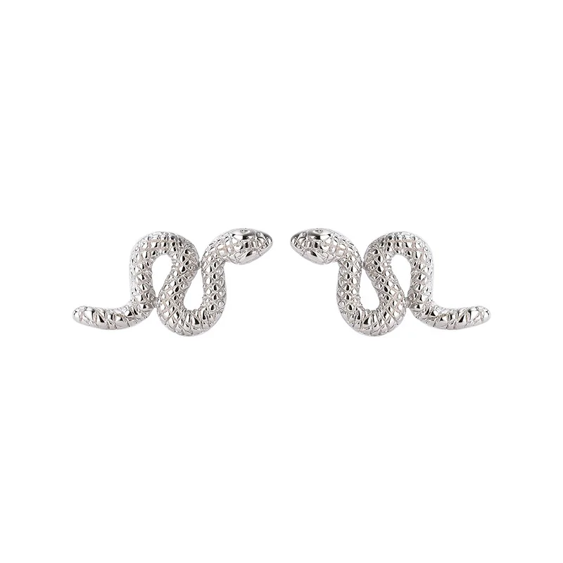 Wholesale 925 sterling silver jewelry animal minimalist gold plated snake earrings for women