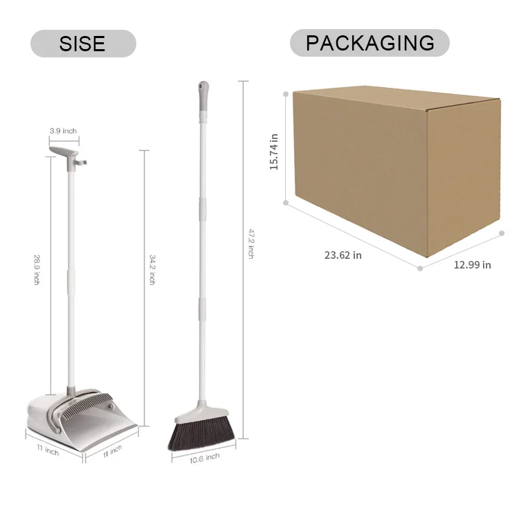 Best Selling Dustpan and Brush Set Extendable Long Handle Broom and Dustpan for Home Cleaning with Durable Plastic PP Aluminum