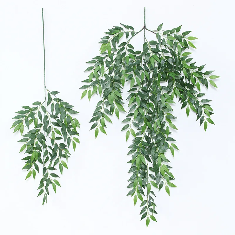 Hot sale imitation three-pronged cinnamon leaf wall hanging rattan ornament leaf artificial plant ivy