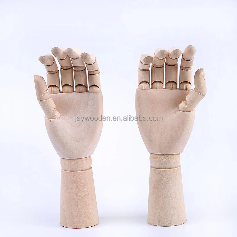 7-12 Inches Flexible Fingers Artist Drawing Wooden Manikin Model Hand Mannequin Scientific Engineering Toy for Display