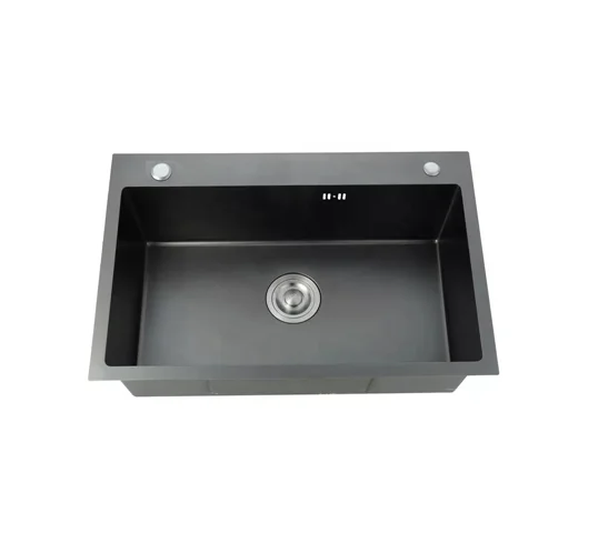 Wholesale Good Quality 201/304 Stainless Steel Nano Black Single Bowl Kitchen Sink