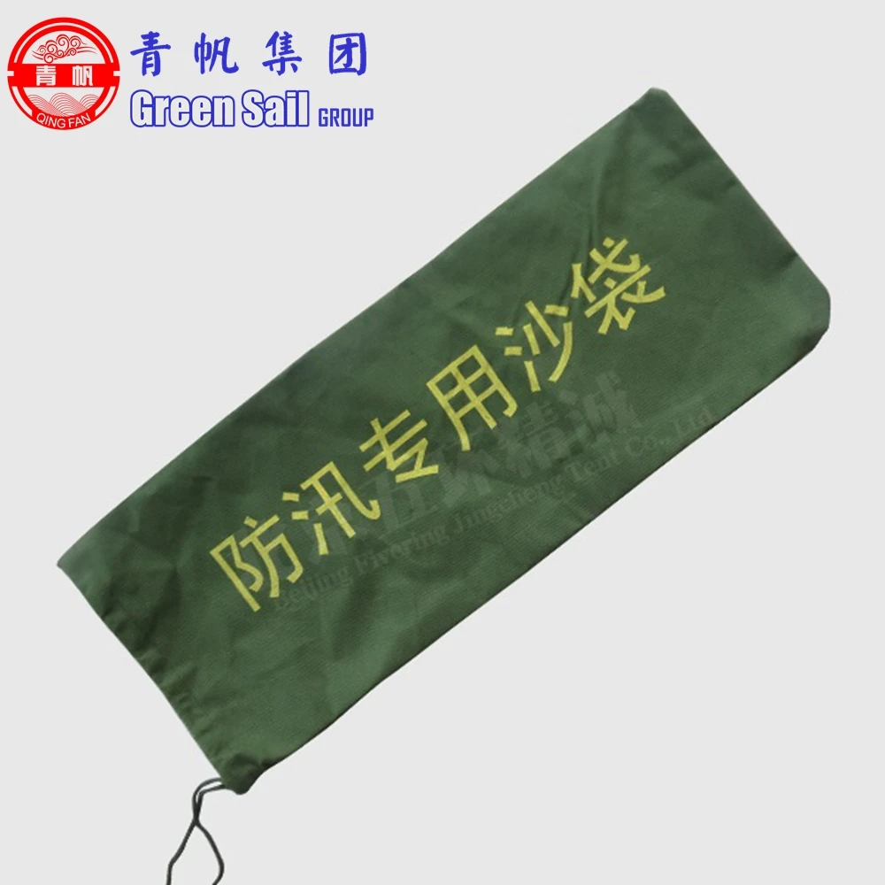 30cm*70cm Green Polyester-Cotton Blend Canvas Fabric Water Permeable Flood Sand Bags