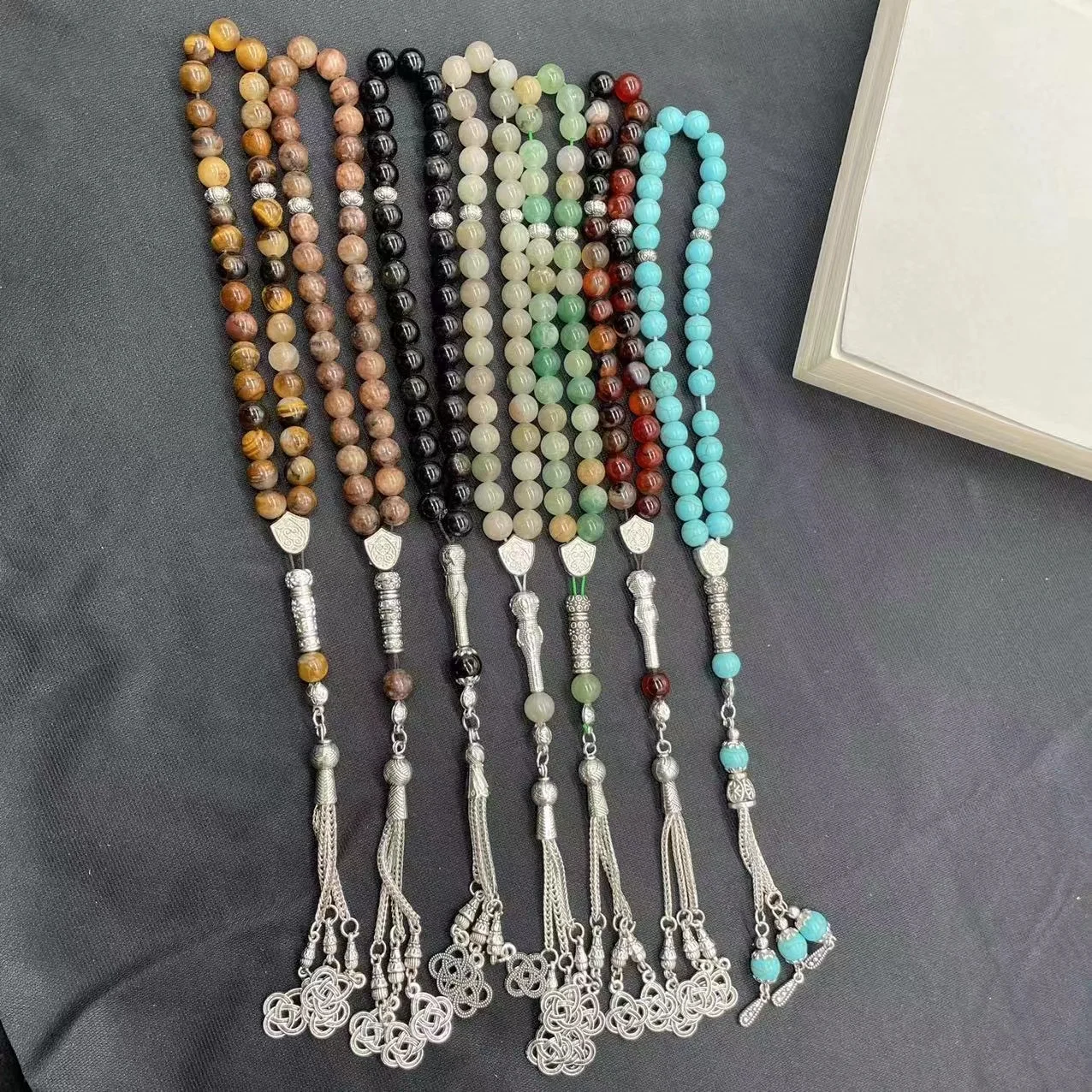 Muslim Rosary Beads Prayer Beads 33pcs 8mm Natural Agate Bracelet Praise Beads islamic rosary