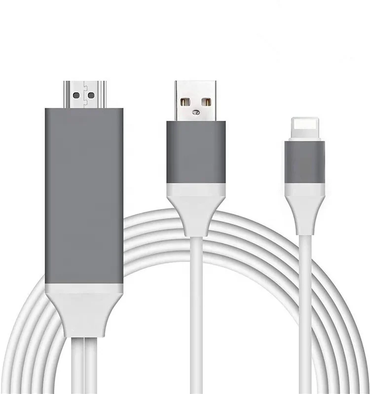 Digital AV Adapter 1080p HDTV Connector Cord Compatible with iP 11 Xs XR 8 7 6Plus, iPad to TV Projector Monitor Cable