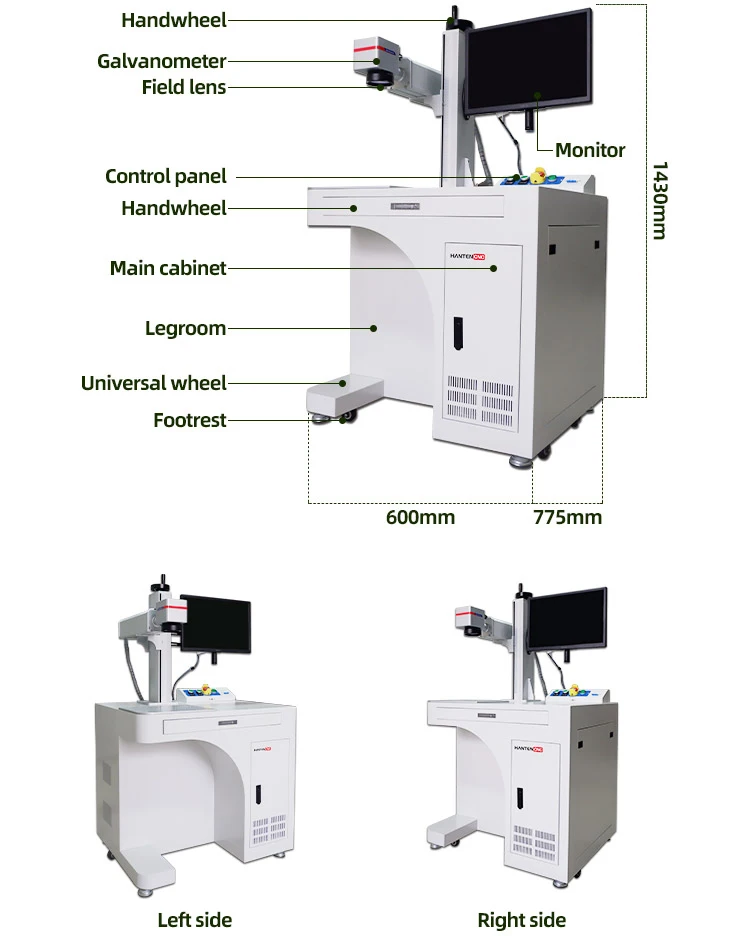 20w Jinan Hanser high speed with factory price laser metal marking machine