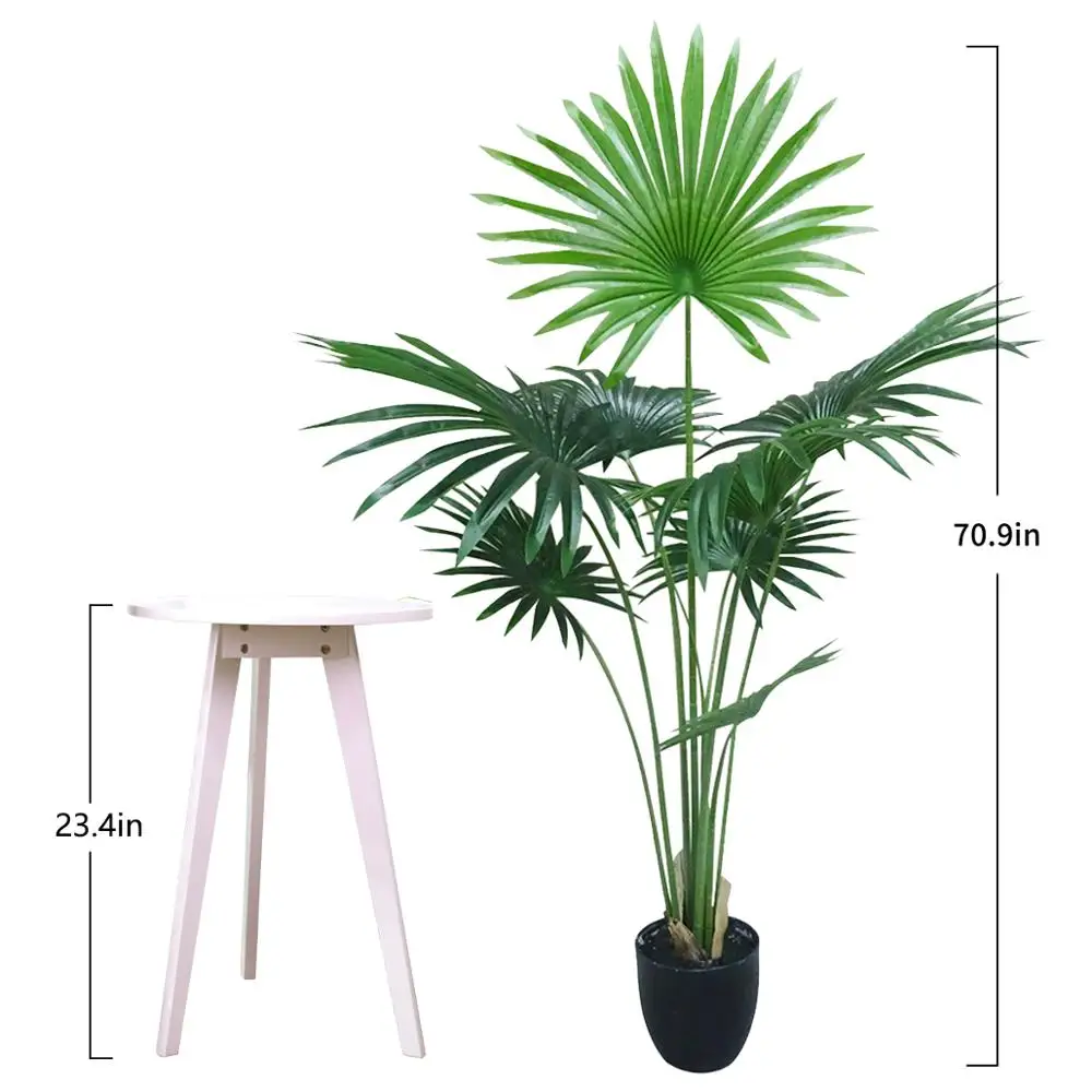 Manufacturer artificial green plants 5ft rubber leaves california palm plastic bonsai trees plants palm tree