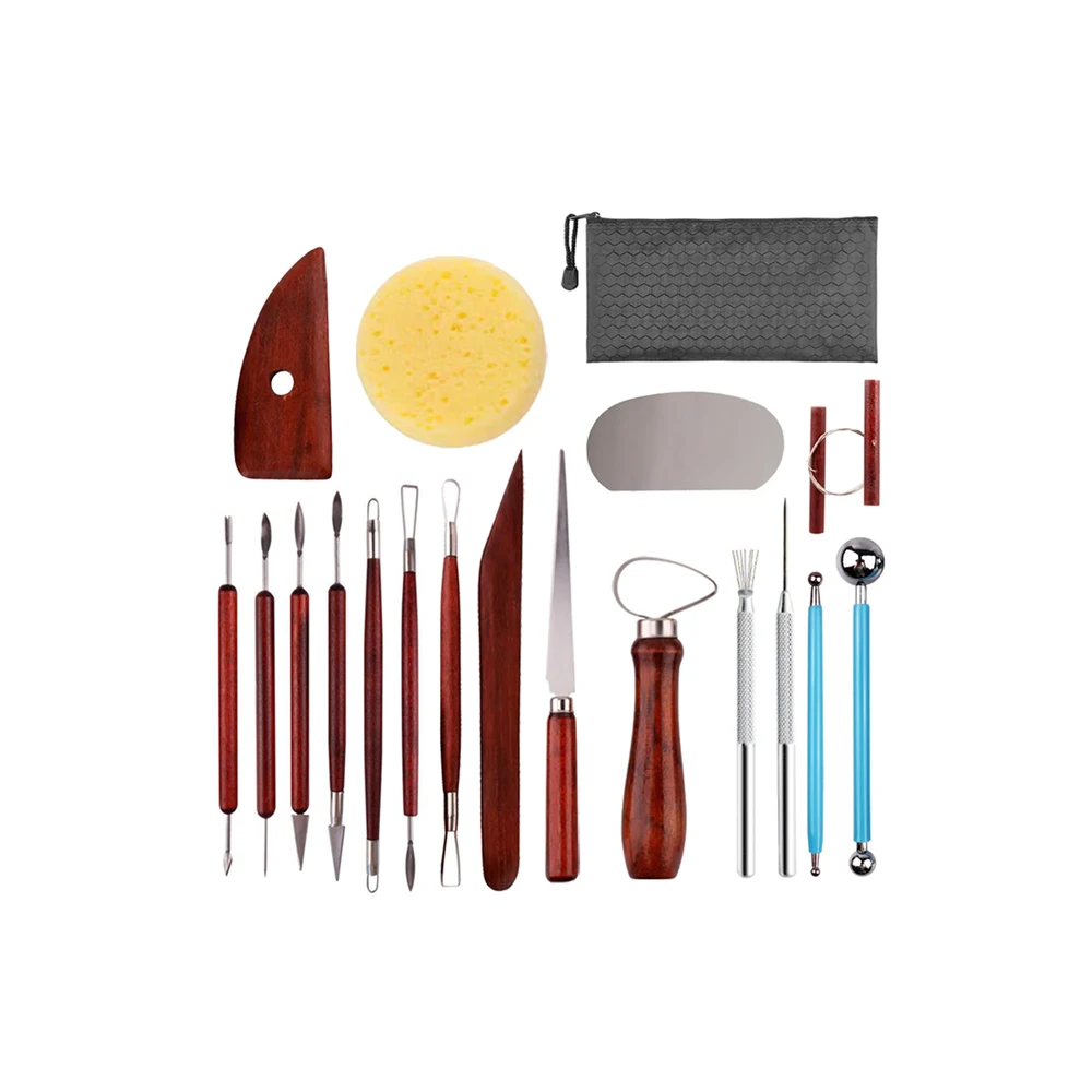 Wholesale Clay Tool High Quality 18 Piece Set Pottery Sculpting Modeling Sets Polymer Tools Kit Air Clay Tool