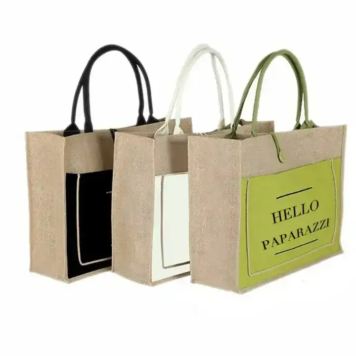 Wholesale Custom Marking Linen Environmental Protection Tote Bag DIY Handle Buckle Advertising Gift Sack