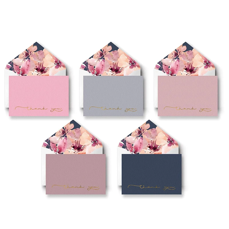 
Customized Size Hot Stamping Silk Bamboo Grain Greeting Card Thanks Card 