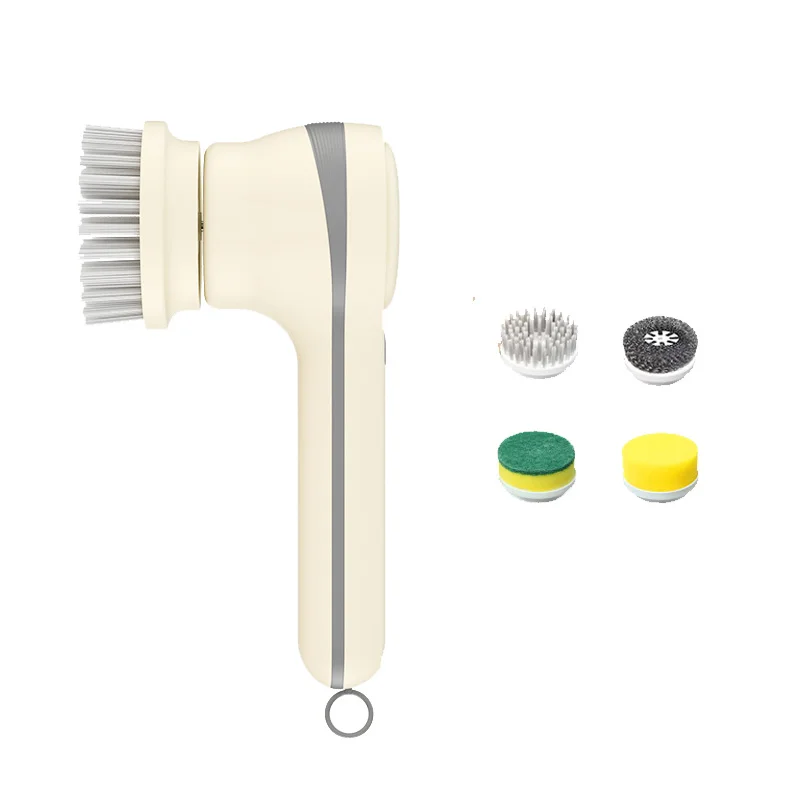 2 Gears 4 Head Brushes Microwave Oven Steam Cleaner Kitchen Refrigerator 360 Degree Rotary Spin Scrubber Cleaning Brush Sets