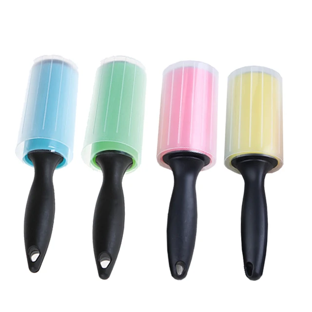 Portable Sticky Washable TPR Clothes Clean Brush Pet Hair Remover Lint Roller Reusable Floor Cleaning Adhesive Roller