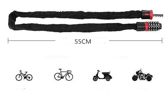 YH1782 Cable Chain Code Password Combination 5 Digit Bike Chain Lock