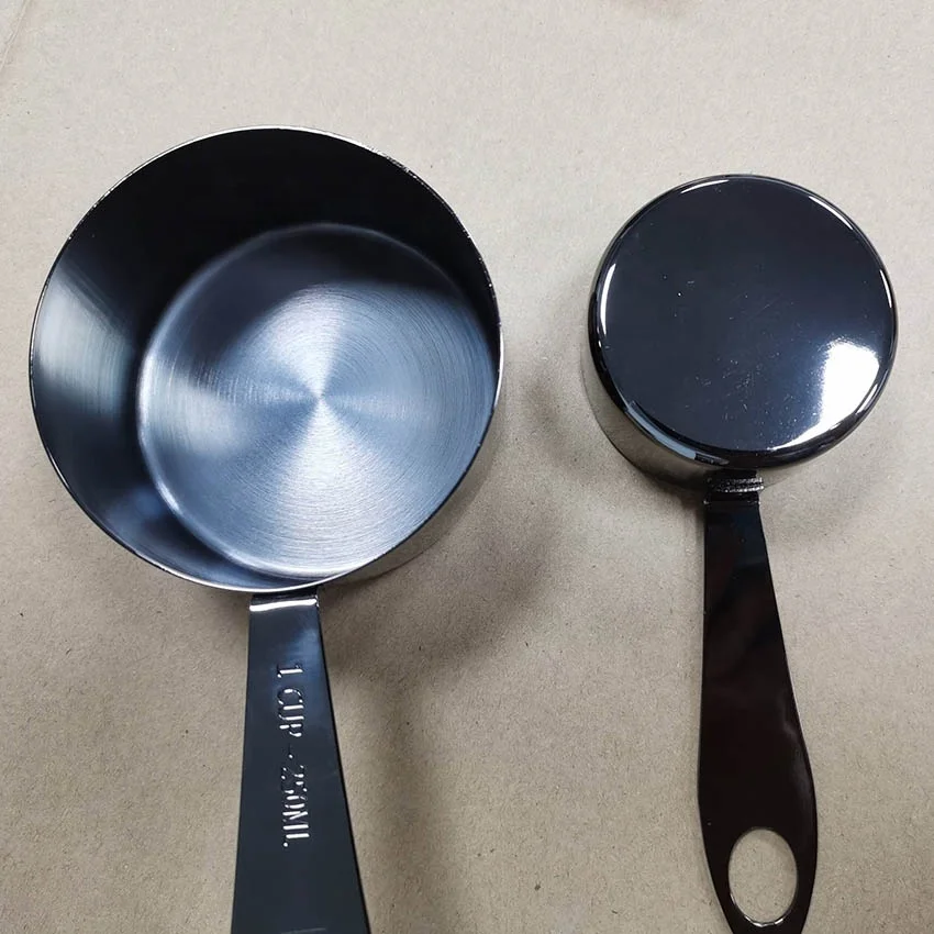 Top-Quality Copper-Plated Stainless Steel+ Mirror Rose Gold Finished 4PCS Measuring Cups and 5PCS Spoons Stackable Set