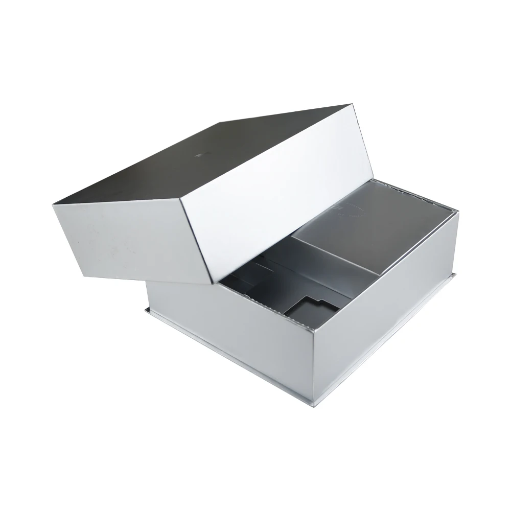 Custom logo luxury silver cardboard professional aerial drone handheld camera electronic lid and base packaging paper gift box