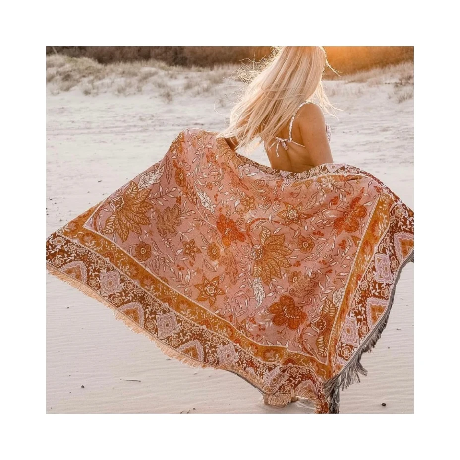 Custom Woven Blanket Eco-friendly Woven Fabric Cozy Jacquard Wrap Decorative Multipurpose Sofa Tapestry Throw Blanket